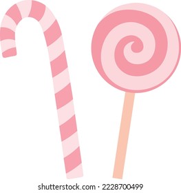 Christmas candy pink vector illustration