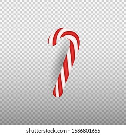 Christmas candy. Realistic Christmas candy cane. Vector illustration