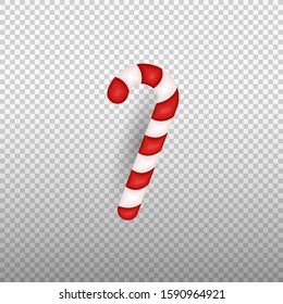 Christmas candy. Realistic christmas candy cane. Vector illustration