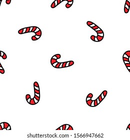 christmas candy seamless doodle pattern, vector illustration