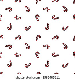 christmas candy seamless doodle pattern, vector illustration