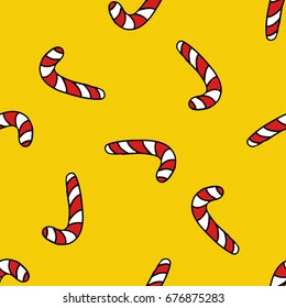 Christmas candy seamless doodle pattern