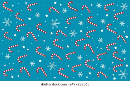 Christmas candy seamless pattern for blue background, wallpaper, gift wrap, textile design, fabric, blanket, pillow, baby blanket, cards, notebooks, greeting cards, wrapping paper templates, etc.
