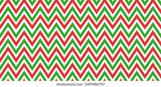 Christmas candy seamless pattern. Candy cane zigzag stripes background. Christmas present pattern. Winter holiday lines backdrop. Xmas gift wrapping print. Vector Illustration on white background.