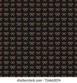 Christmas candy seamless pattern gold style on black background. Christmas decoration element. Vector Illustration