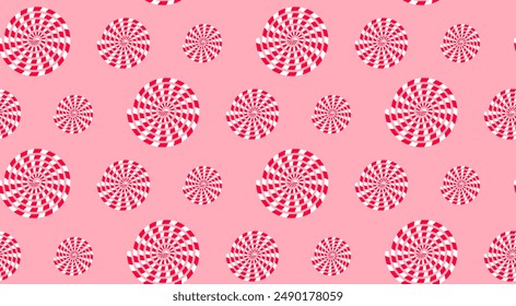 Christmas candy seamless pattern. Peppermint candies background.