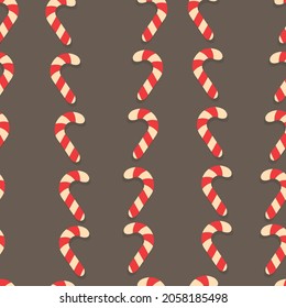 caramelos de navidad. Patrón vectorial sin foco.Palo caramelo
