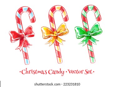 Christmas candy set. Vector illustration. isolated.