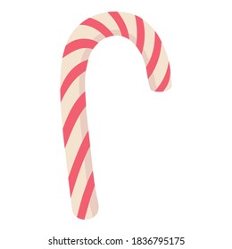 Christmas candy stick icon. Flat illustration of Christmas candy stick vector icon for web design