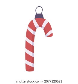 christmas candy stick icon flat