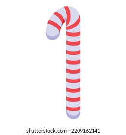 Christmas candy stick icon. Isometric of Christmas candy stick vector icon for web design isolated on white background