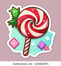 Pegatina de caramelos de Navidad, decoración de stickers de caramelos de Navidad. Fiestas de año nuevo