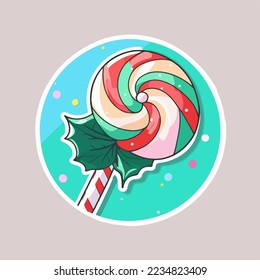 Etiqueta de caramelos de Navidad, colección de stickers de caramelos de Navidad. Fiestas de año nuevo