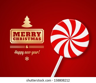 Christmas candy vector background. Christmas card or invitation. 