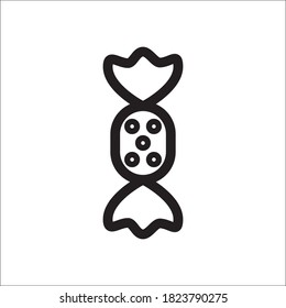 Ilustración del icono vectorial de caramelo de Navidad. Pictograma Eps. Comida dulce con azúcar, chupete, chulo, torta, jengibre, jengibre. Postres. Paquete, medios sociales, publicidad. Iconos web planos.
