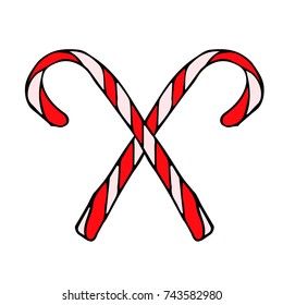 Christmas candy vector illustration. Doodle style. Design, print, logo, decor, textile, paper.