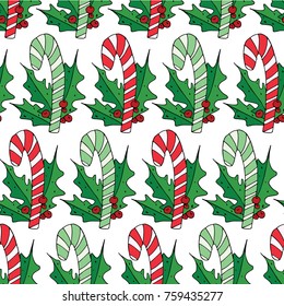 Christmas candy vector illustration. Doodle style. Design, print, logo, decor, textile, paper