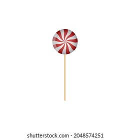 Christmas candy vector illustration. Lollipop realistic isolated illustration. Vector candy design isolated.