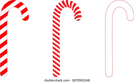 Christmas candy, vector illustration on a white background