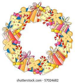 Christmas candy wreath