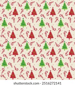 Christmas Candycane  trees seamless poster