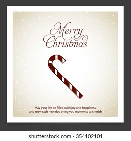 Christmas Cane. Creative Christmas typography vintage Vector background