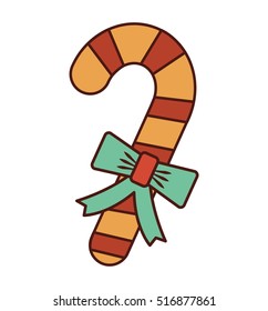 christmas cane decorative icon vector illustration design
