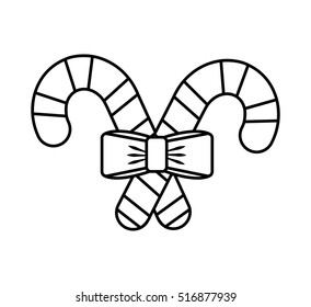 christmas cane decorative icon vector illustration design
