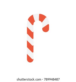 Christmas cane flat icon
