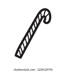 Christmas cane cane on white background. Vector isolated image for use in festive design