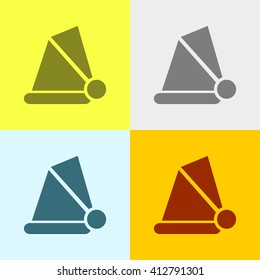 Christmas cap Icon on Four Different Backgrounds. Eps-10.