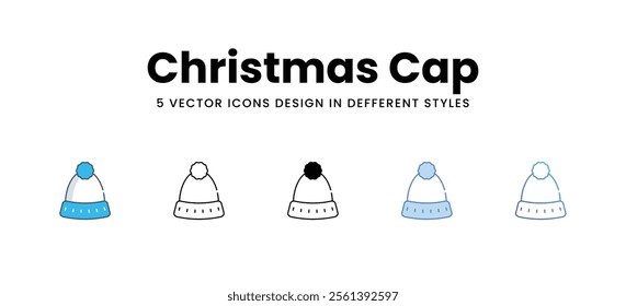 Christmas Cap icons in different style vector stock illustration