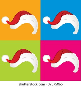 Christmas Cap On Pop Art