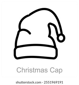 Christmas Cap and santa icon concept