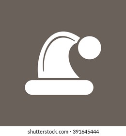 Christmas Cap, Santa's Cap Icon on Dark Gray Color. Eps-10.