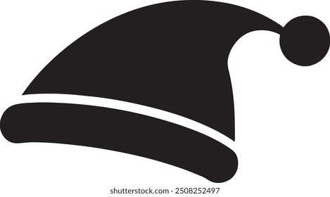desenhos de ilustração de vetor de silhueta de cap de Natal 