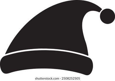 christmas cap silhouette vector illustration designs 