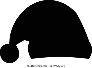 christmas cap silhouette vector illustration 