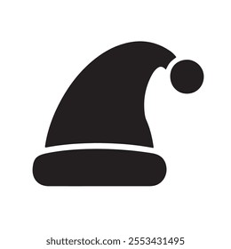 Christmas cap silhouette vector image 