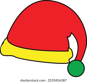 Christmas cap vector and illustration on white background, Santa Hat vector For Print, vector Clipart, cap illustration for Pod Business 