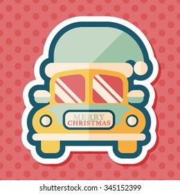 Christmas car flat icon with long shadow eps10