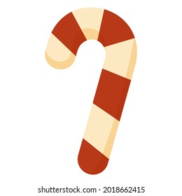 Christmas caramel striped red and white. Sweet stick, sweet caramel