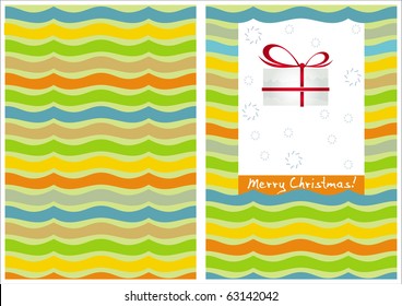 Christmas Card with abstract background and gift boxes