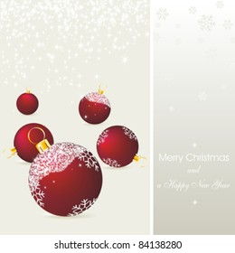 Christmas card as abstract gray background with new year stars and red decorations
