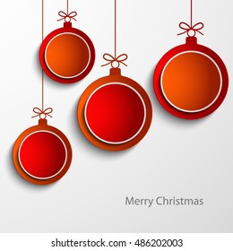 Christmas card with abstract orange and red balls