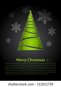 Christmas card with an abstract Christmas tree