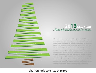 Christmas card with abstract tree