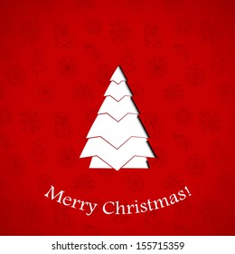 Christmas card with abstract tree
