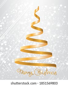 Christmas card with abstract tree, vector 