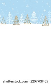 Weihnachtskarte mit abstrakten Bäumen. Winterhintergrund. Vektorgrafik